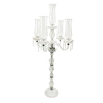 Crystal Candelabra 5 arm Glass Hurricane Globes 44.5"