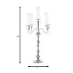 Crystal Candelabra 5 arm Glass Hurricane Globes 39"- Silver