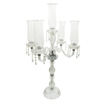 Crystal Candelabra 5 arm Glass Hurricane Globes 37"