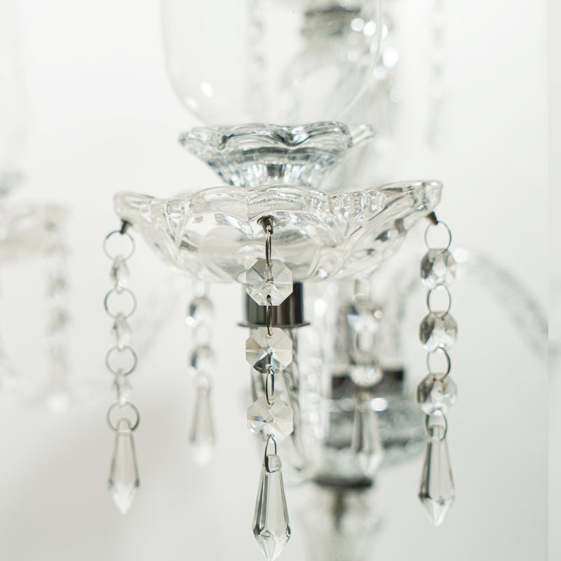 Crystal Candelabra 5 arm Glass Hurricane Globes 37"