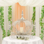 Crystal Beaded Pumpkin Carriage Centerpiece - Silver