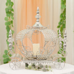 Crystal Beaded Pumpkin Carriage Centerpiece - Silver