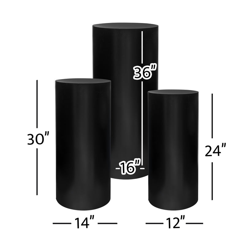 Economy Event Pillar 3 Piece Set - Black