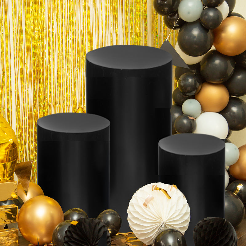 Economy Event Pillar 3 Piece Set - Black