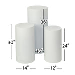 Economy Event Pillar 3 Piece Set - White