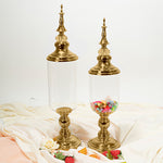 Glass Olive Candy Jars 2 Piece Set - Gold