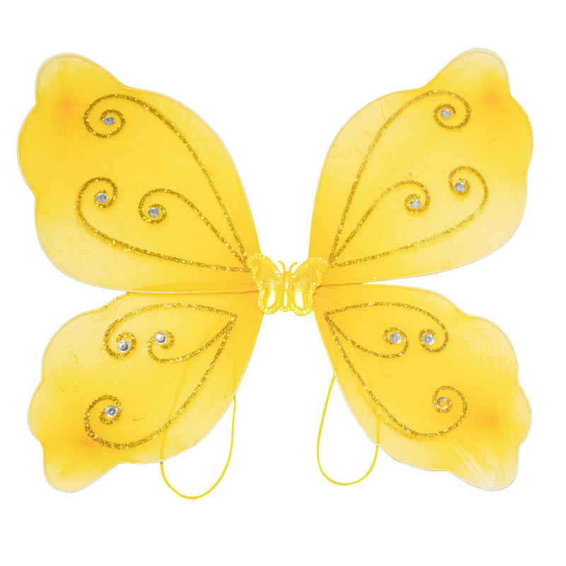 Nylon Butterfly Wings with Elastic 19" x 16" - Gold