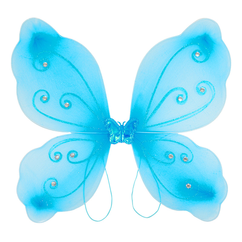 Nylon Butterfly Wings with Elastic 19" x 16" - Turquoise