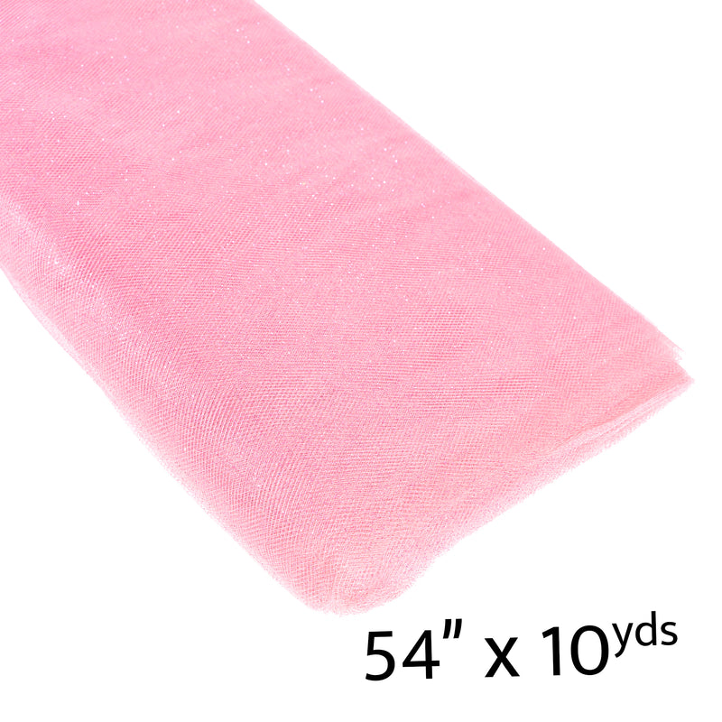 Glitter Tulle Bolt 54" x 10 yards - Pink