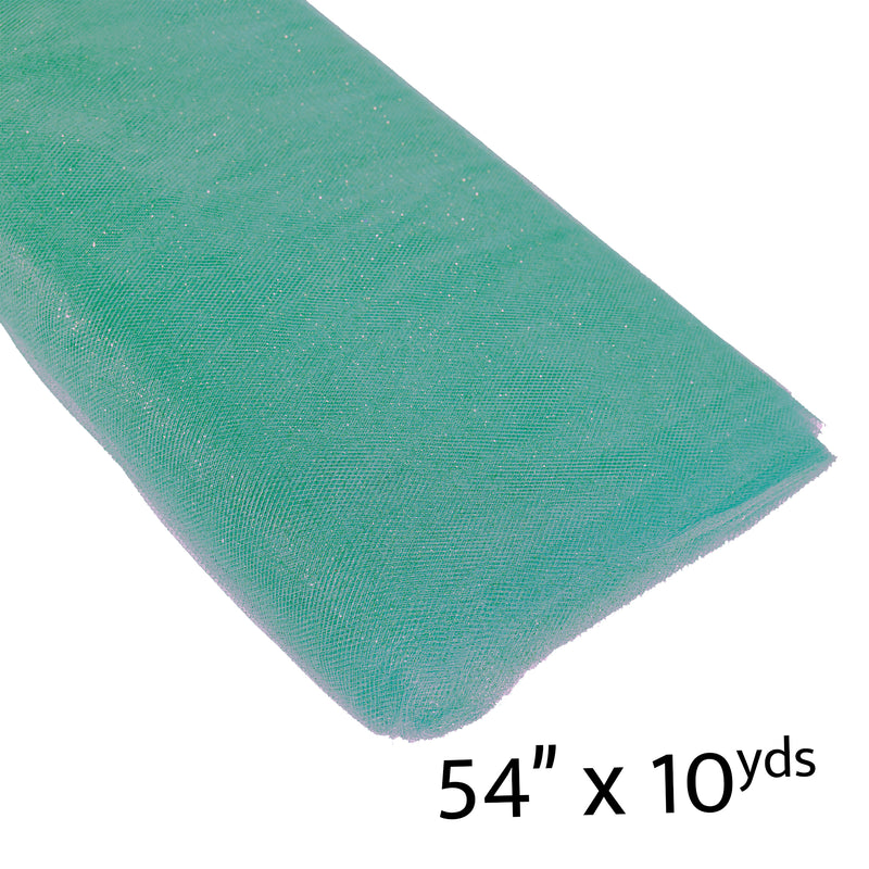 Glitter Tulle Bolt 54" x 10 yards - Turquoise