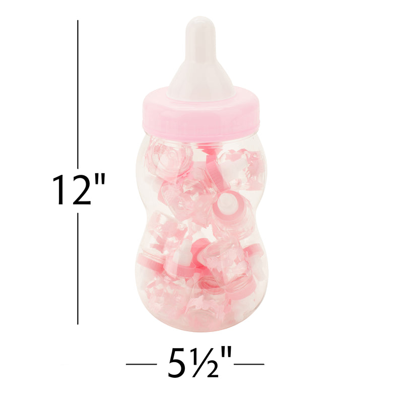 12" Baby Bottle Filled Baby Bottle Favors - Pink