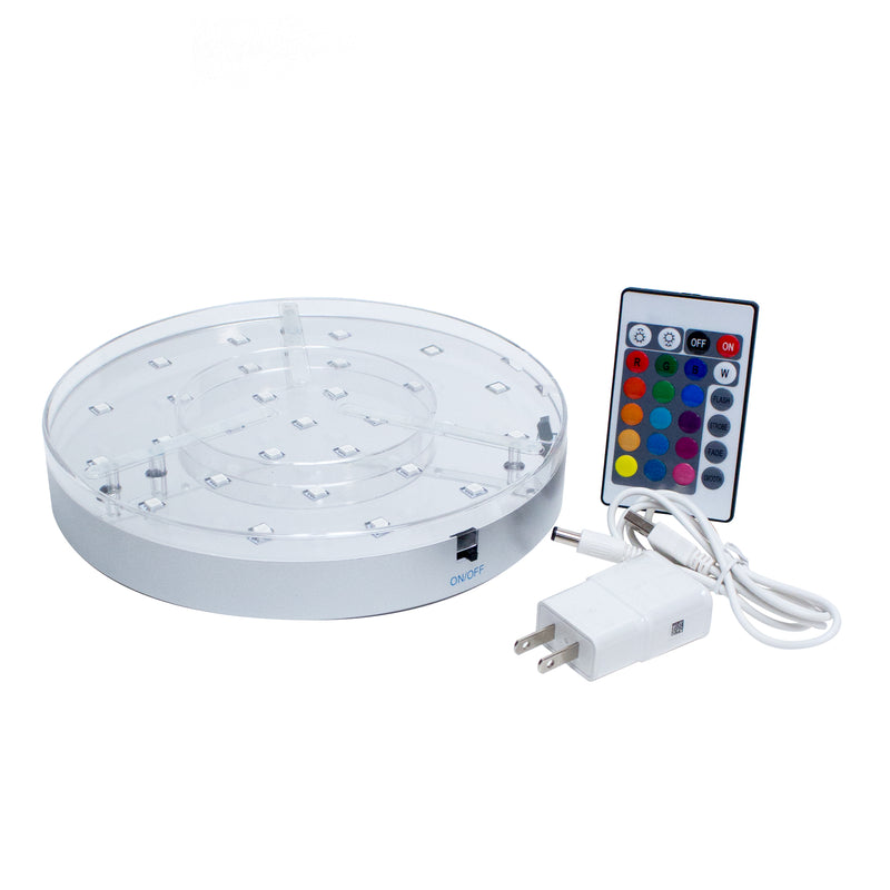 Multicolor 8 Inch LED Disc Light Base with Remote