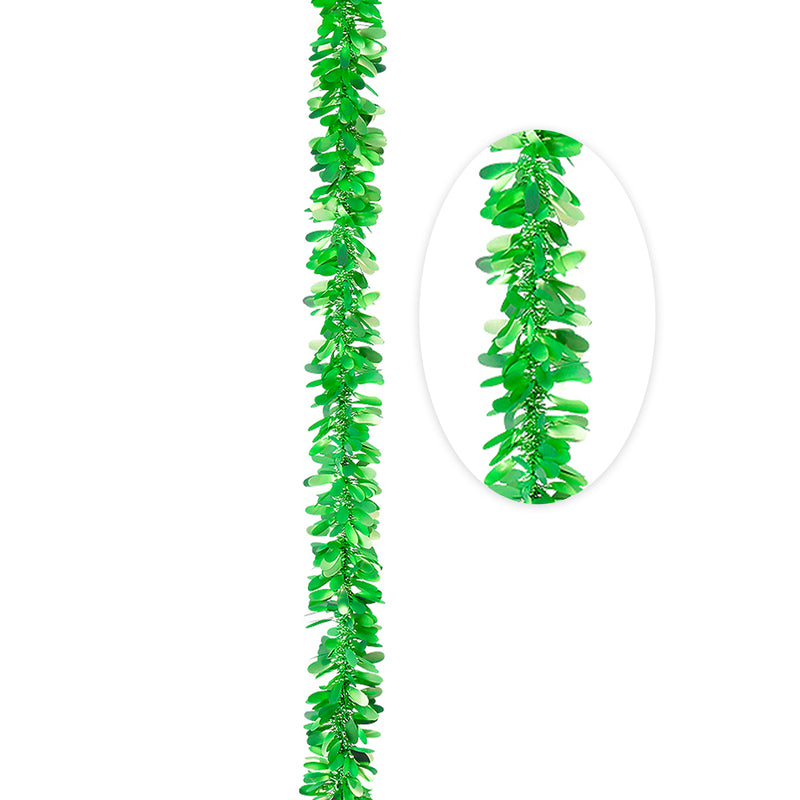 Matte Tinsel Party Garland 8ft - Green