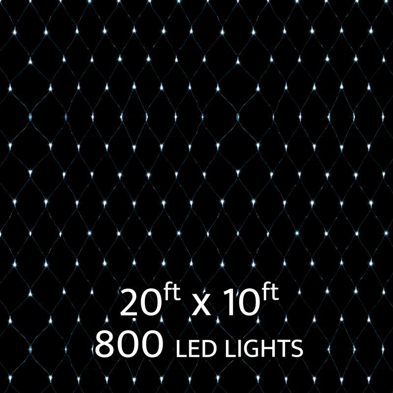 LED Net Lights 800 LEDs 20ft x 10ft - White