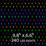 LED Net Lights 240 LEDs 9.8ft x 6.6ft - Multicolor