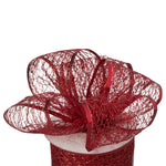 Wired Metallic Weave Ribbon - Red