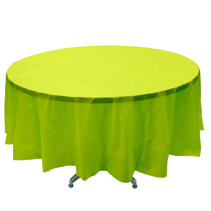 Round Plastic Table Cover - Apple Green - Pack of 12 - Events and Crafts-Celebra