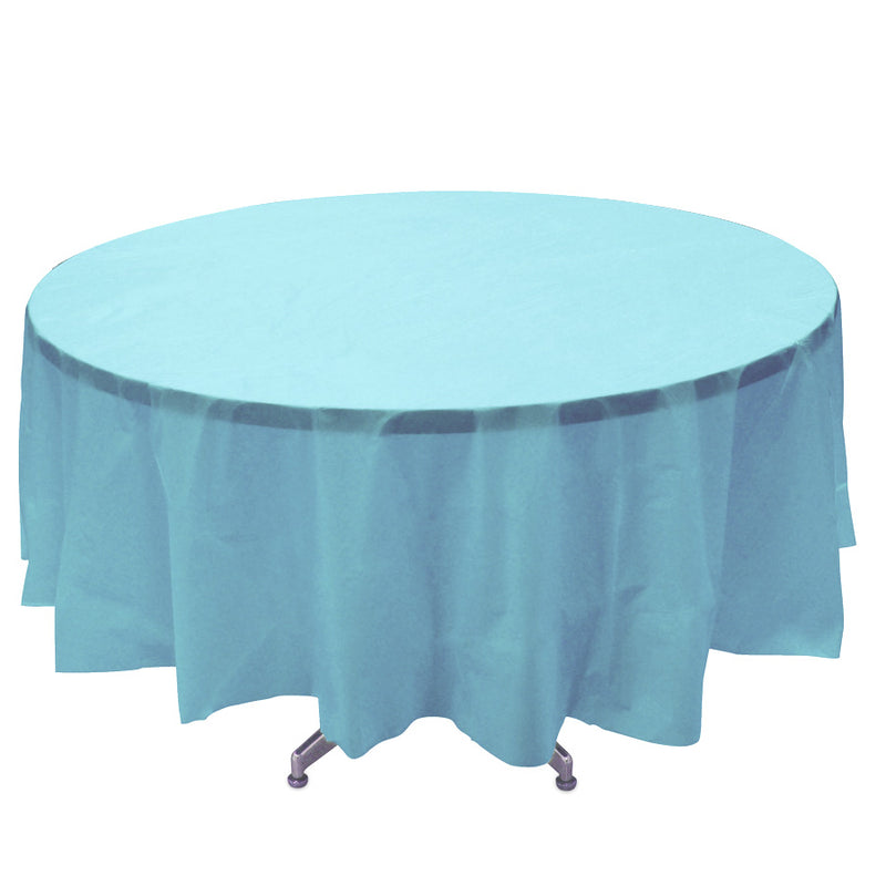 Round Plastic Table Cover - Blue - Pack of 12 - Events and Crafts-Celebra