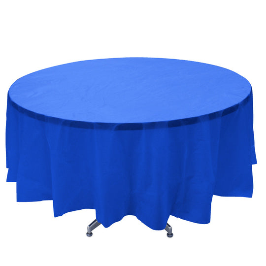 Round Plastic Table Cover 84" - Royal Blue - Pack of 12