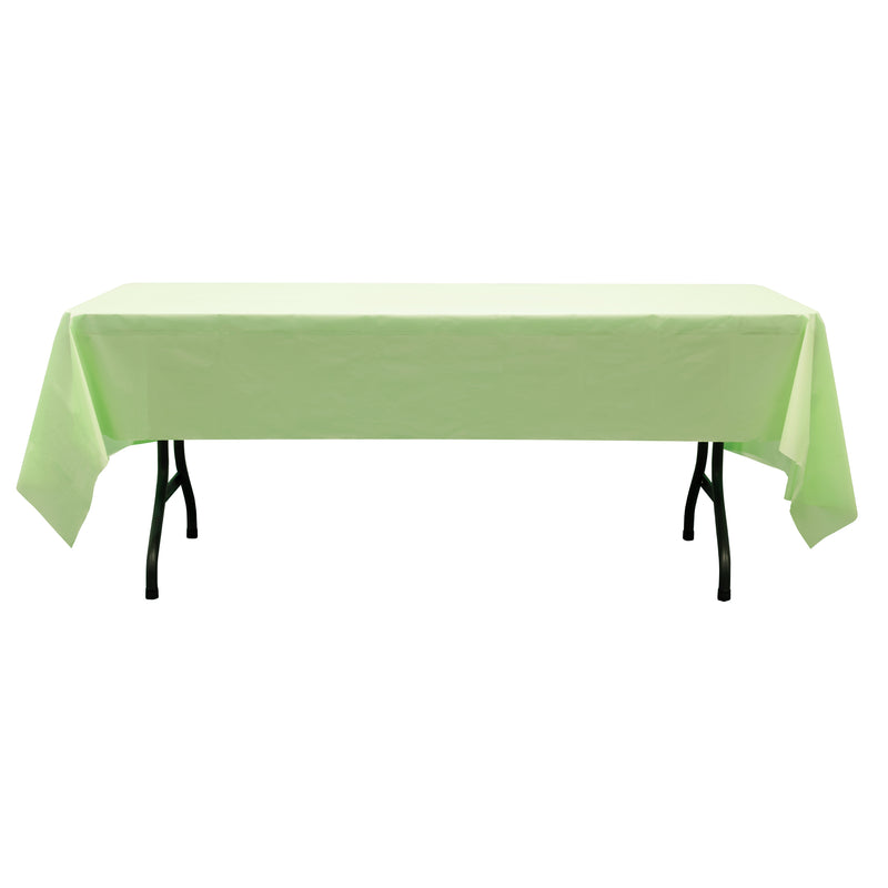 Rectangle Plastic Table Cover 54" x 108" Pack of 12 - Apple Green