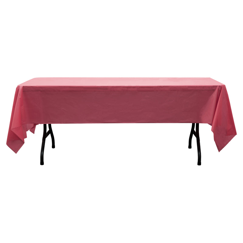 Rectangle Plastic Table Cover 54" x 108" Pack of 12 - Burgundy