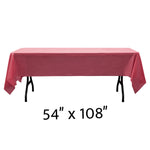 Rectangle Plastic Table Cover 54" x 108" Pack of 12 - Burgundy