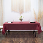 Rectangle Plastic Table Cover 54" x 108" Pack of 12 - Burgundy