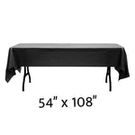 Rectangle Plastic Table Cover 54" x 108" Pack of 12 - Black