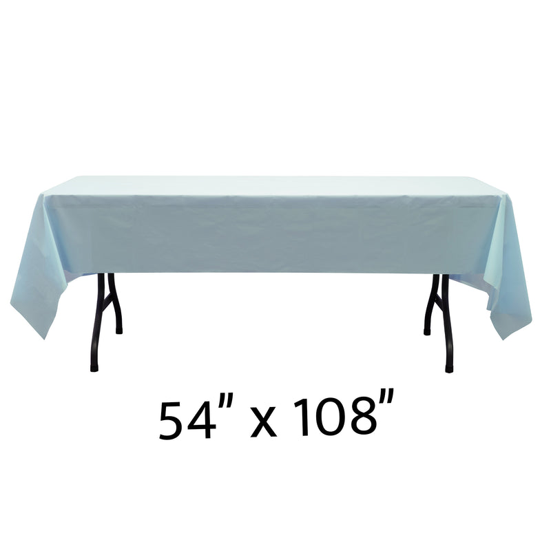 Rectangle Plastic Table Cover 54" x 108" Pack of 12 - Blue