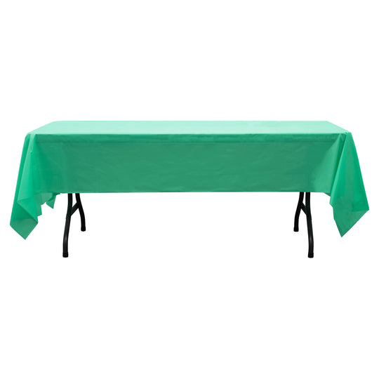 Rectangle Plastic Table Cover 54" x 108" Pack of 12 - Emerald Green