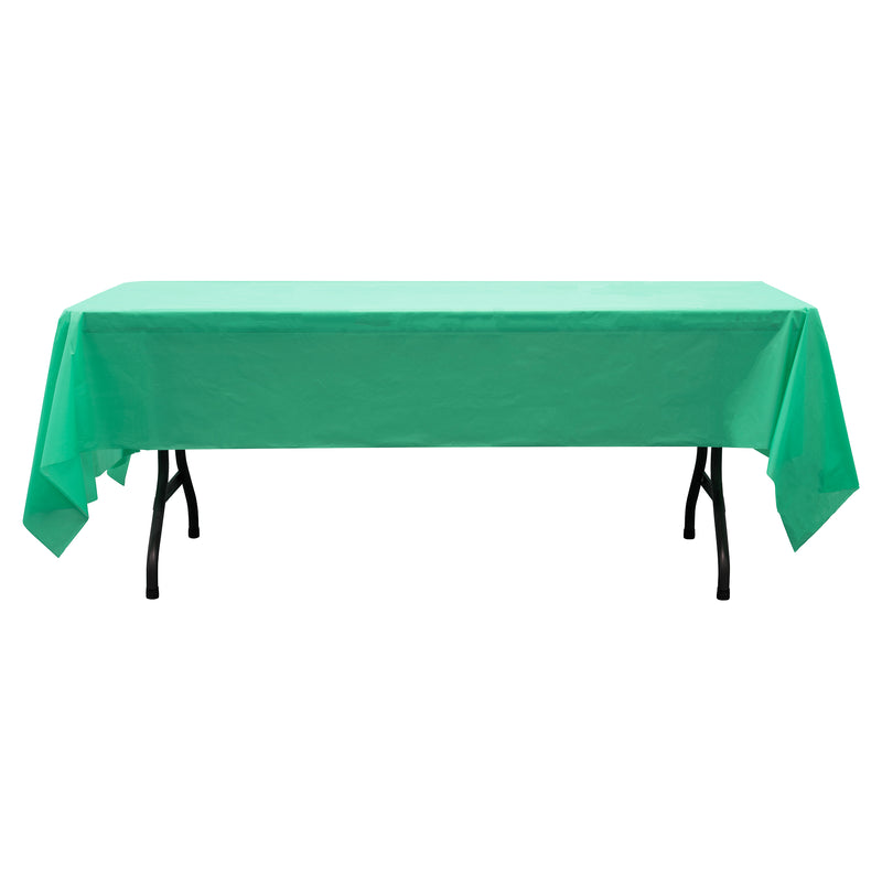 Rectangle Plastic Table Cover 54" x 108" Pack of 12 - Emerald Green