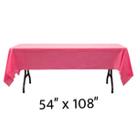 Rectangle Plastic Table Cover 54" x 108" Pack of 12 - Fuchsia