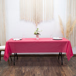 Rectangle Plastic Table Cover 54" x 108" Pack of 12 - Fuchsia