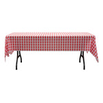 Rectangle Plastic Table Cover 54" x 108" Pack of 12 - Red Gingham