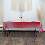 Rectangle Plastic Table Cover 54" x 108" Pack of 12 - Red Gingham