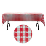 Rectangle Plastic Table Cover 54" x 108" Pack of 12 - Red Gingham