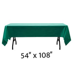 Rectangle Plastic Table Cover 54" x 108" Pack of 12 - Hunter Green