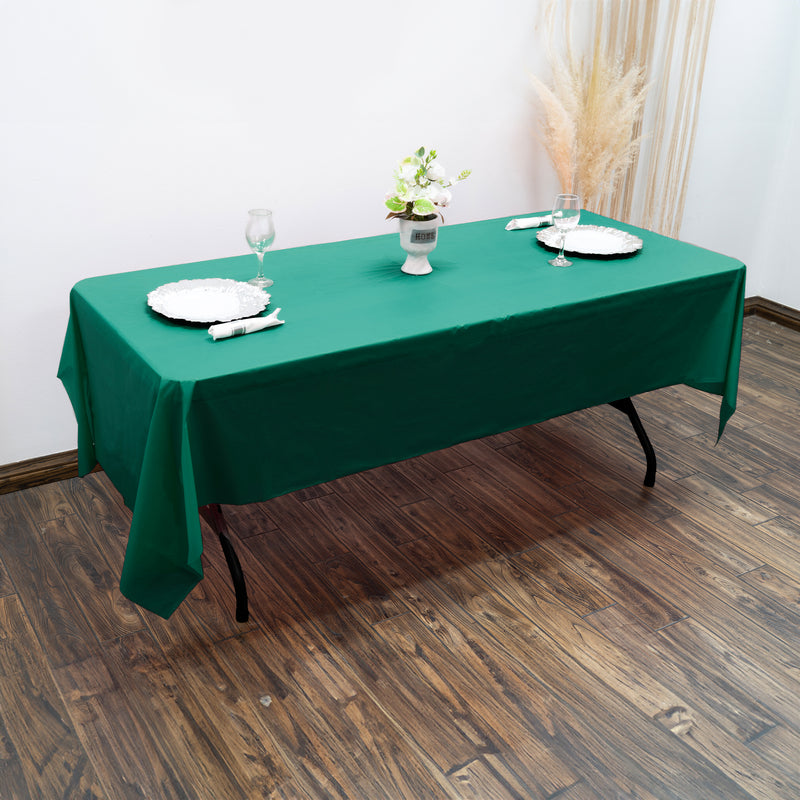 Rectangle Plastic Table Cover 54" x 108" Pack of 12 - Hunter Green