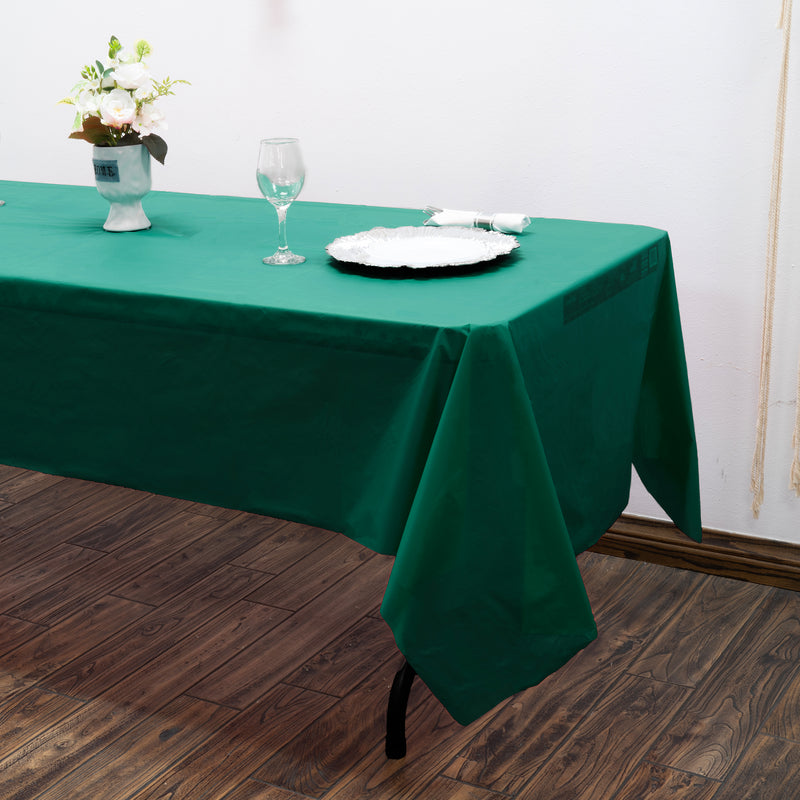 Rectangle Plastic Table Cover 54" x 108" Pack of 12 - Hunter Green