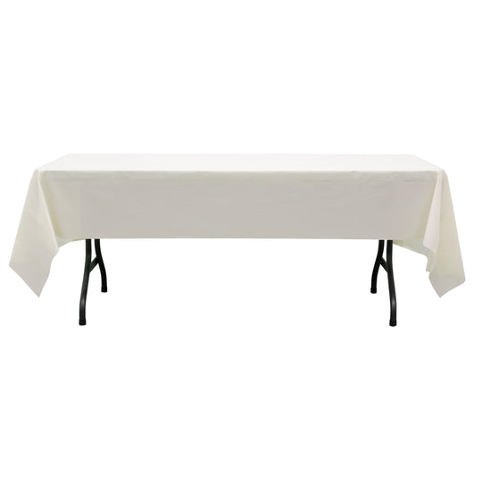 Rectangle Plastic Table Cover 54" x 108" Pack of 12 - Ivory