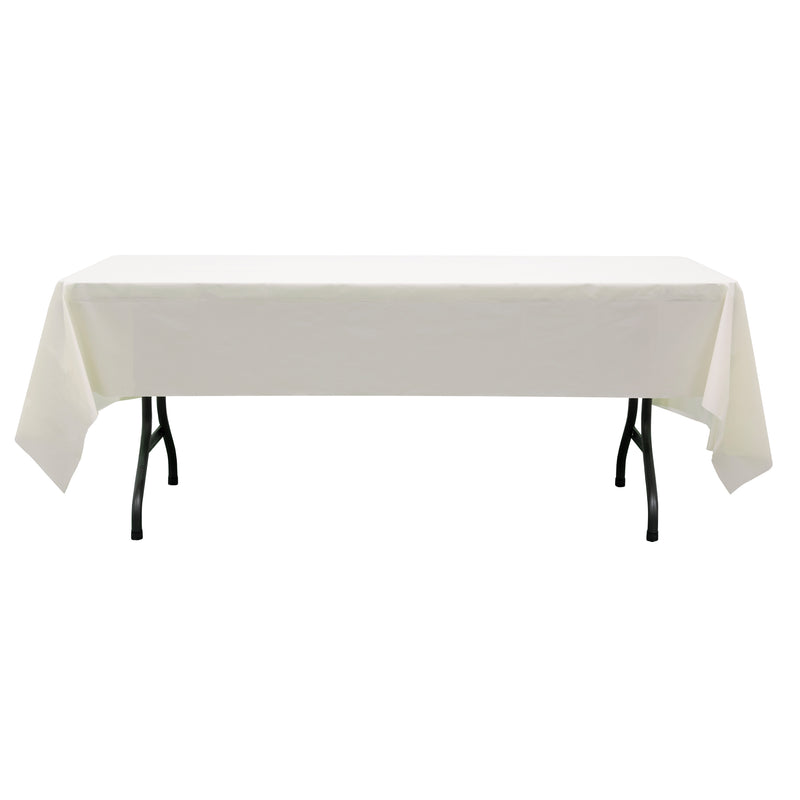 Rectangle Plastic Table Cover 54" x 108" Pack of 12 - Ivory