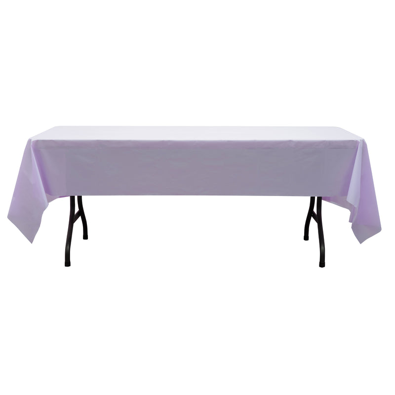 Rectangle Plastic Table Cover 54" x 108" Pack of 12 - Lavender