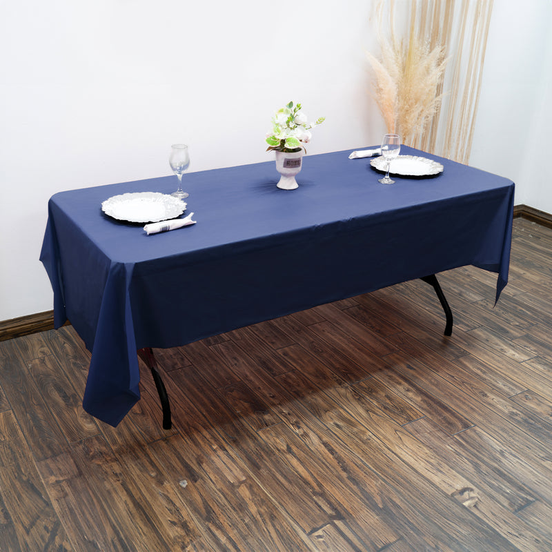 Rectangle Plastic Table Cover 54" x 108" Pack of 12 - Navy