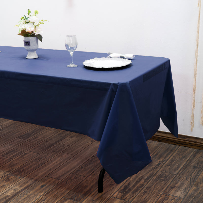 Rectangle Plastic Table Cover 54" x 108" Pack of 12 - Navy