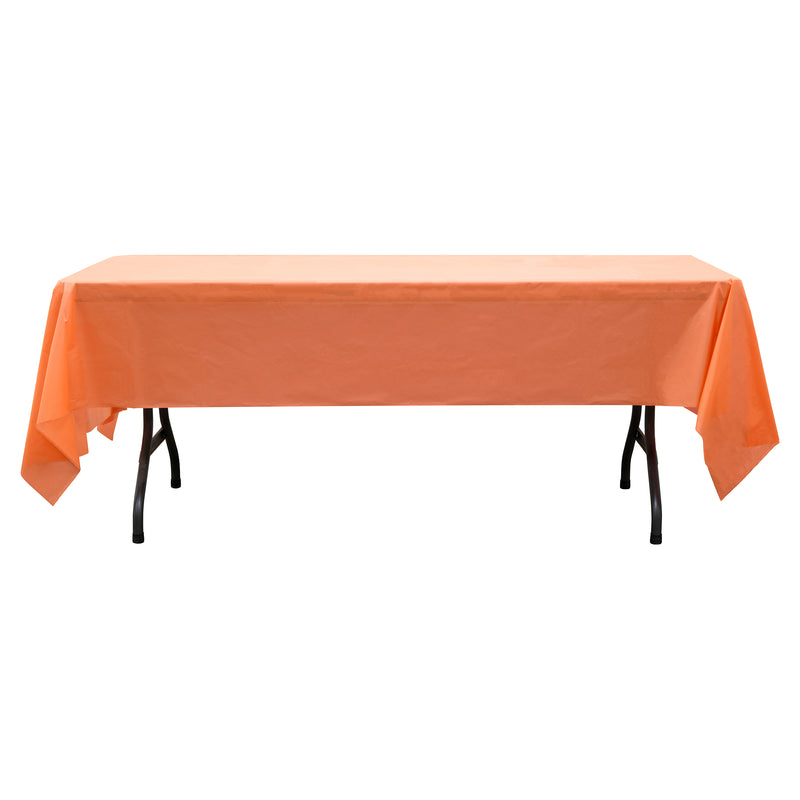 Rectangle Plastic Table Cover 54" x 108" Pack of 12 - Orange