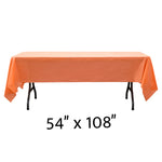 Rectangle Plastic Table Cover 54" x 108" Pack of 12 - Orange