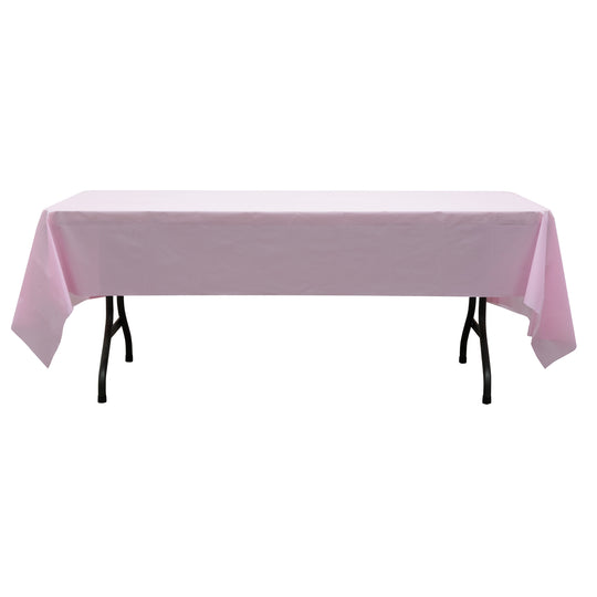 Rectangle Plastic Table Cover 54" x 108" Pack of 12 - Pink