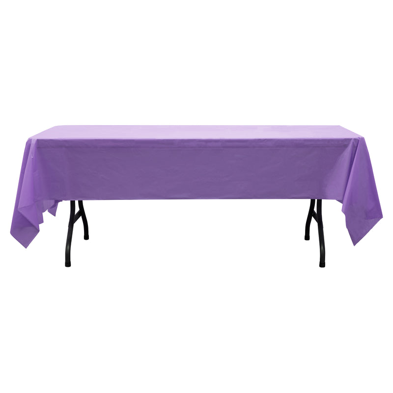 Rectangle Plastic Table Cover 54" x 108" Pack of 12 - Purple