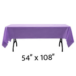 Rectangle Plastic Table Cover 54" x 108" Pack of 12 - Purple