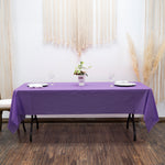 Rectangle Plastic Table Cover 54" x 108" Pack of 12 - Purple